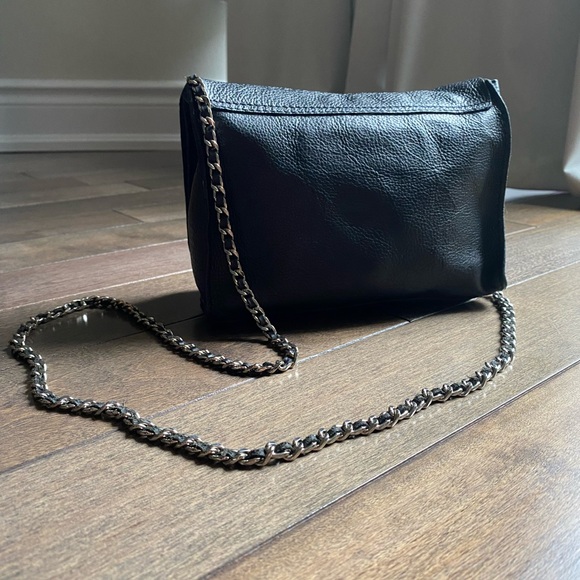 Zara small leather purse with chain strap. Black colour. - Picture 7 of 14